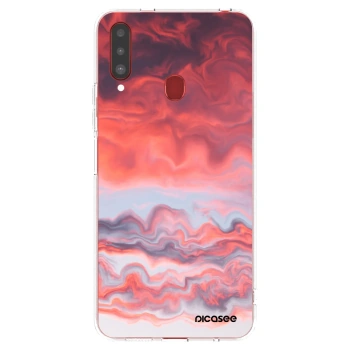 Picasee silikonowe przeźroczyste etui na Samsung Galaxy A20s - Sunset