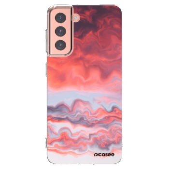 Picasee silikonowe przeźroczyste etui na Samsung Galaxy S21 5G G991B - Sunset