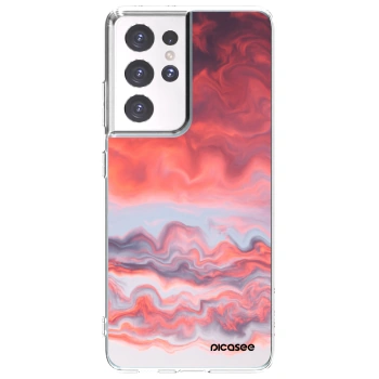 Picasee silikonowe przeźroczyste etui na Samsung Galaxy S21 Ultra 5G G998B - Sunset