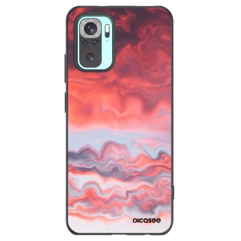 Picasee silikonowe czarne etui na Xiaomi Redmi Note 10 Pro - Sunset