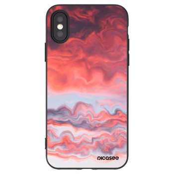 Picasee silikonowe czarne etui na Apple iPhone X/XS - Sunset
