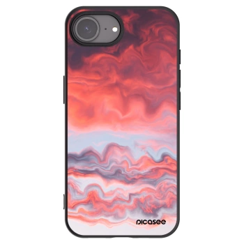 Picasee silikonowe czarne etui na Apple iPhone 16e - Sunset