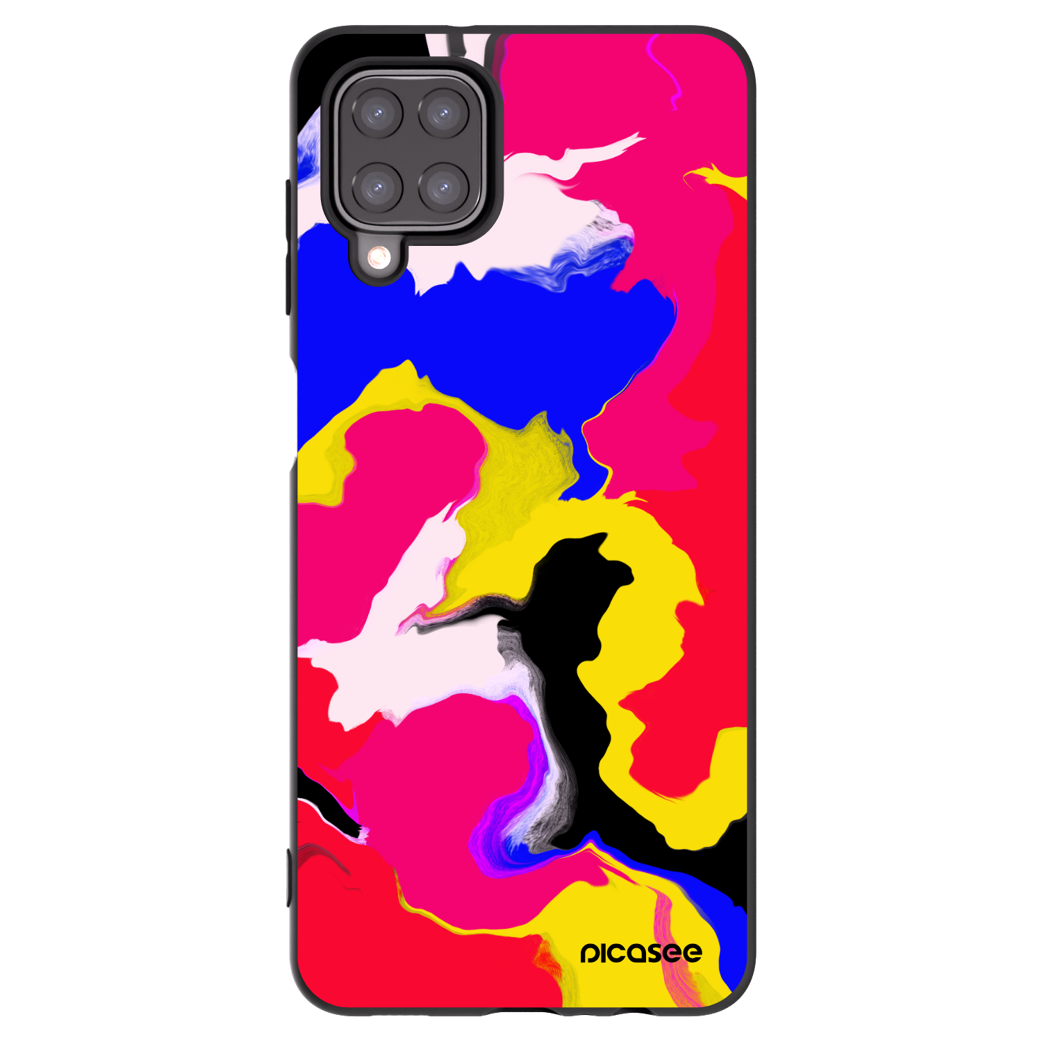 Picasee silikonowe czarne etui na Samsung Galaxy A12 A125F - Watercolor