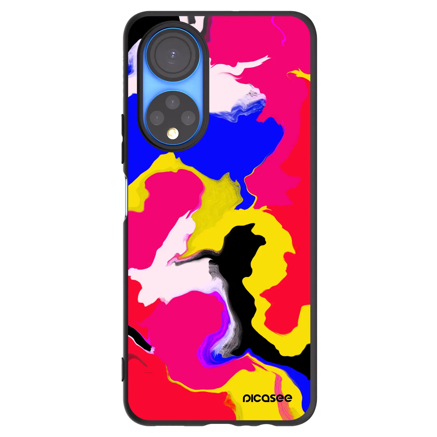 Picasee silikonowe czarne etui na Honor X7 - Watercolor