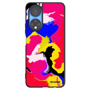Picasee silikonowe czarne etui na Honor X7 - Watercolor