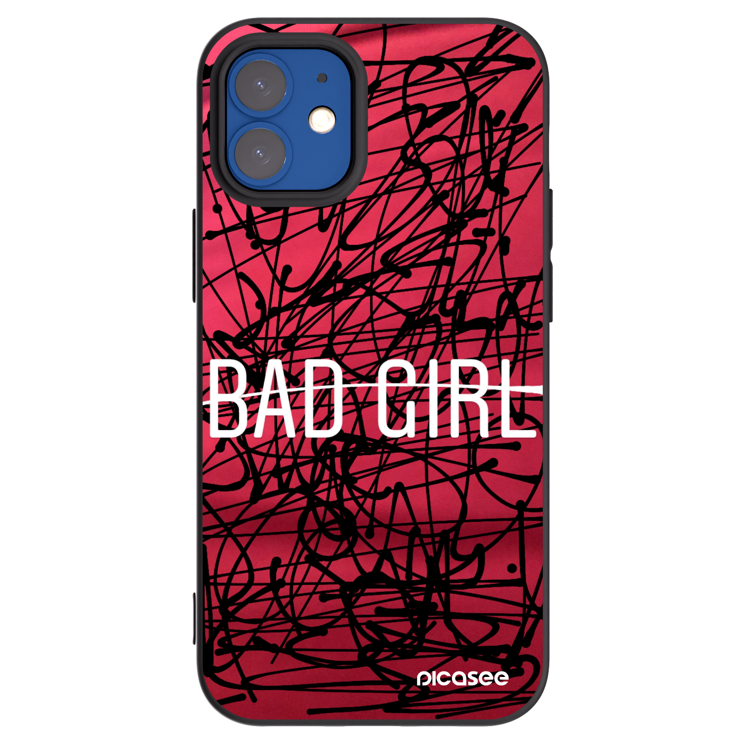 Picasee silikonowe czarne etui na Apple iPhone 12 mini - Bad girl