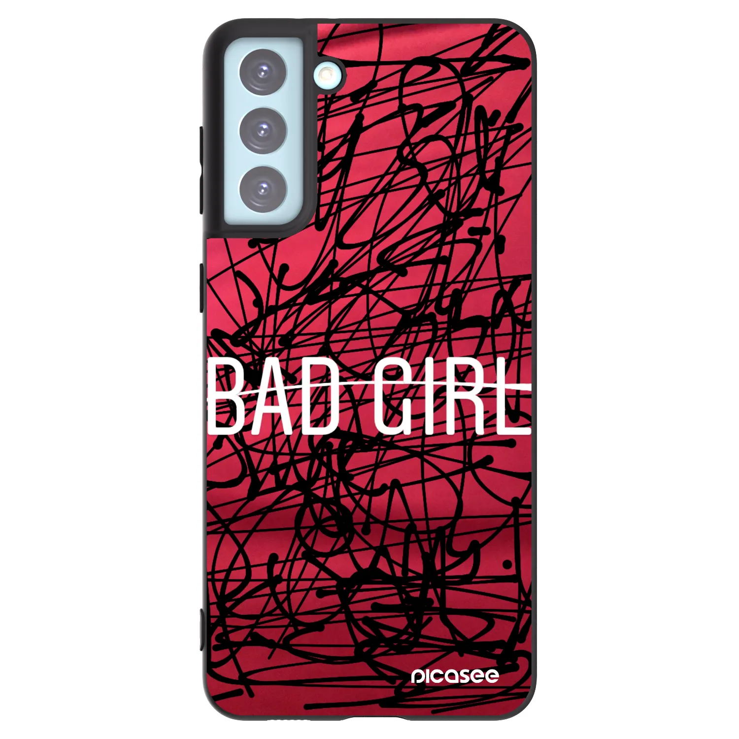 Picasee silikonowe czarne etui na Samsung Galaxy S21+ 5G G996F - Bad girl
