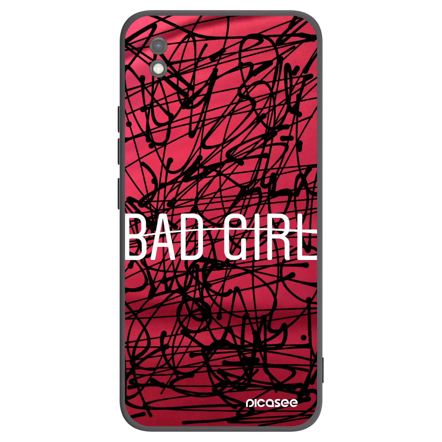 Picasee silikonowe czarne etui na Xiaomi Redmi 9AT - Bad girl