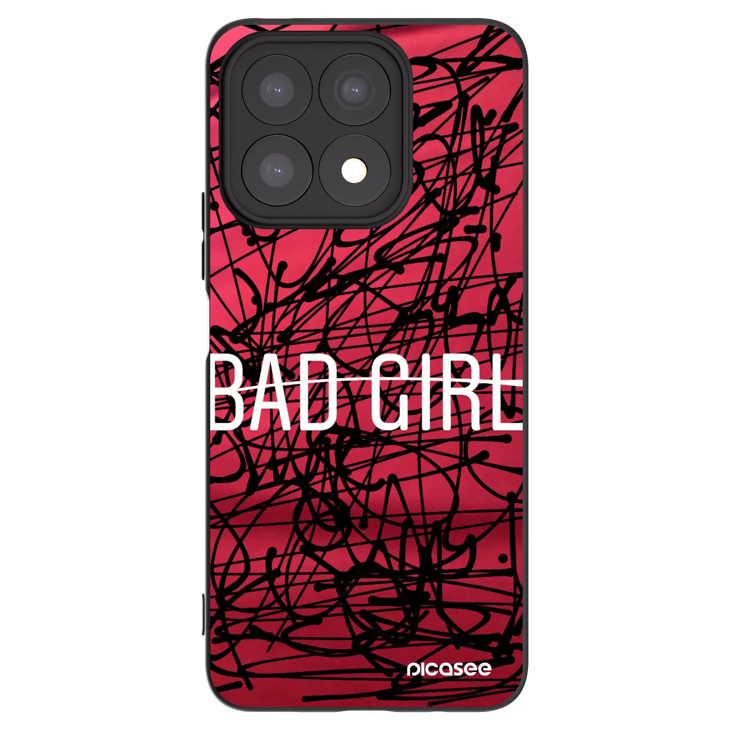 Picasee silikonowe czarne etui na Honor X8a - Bad girl