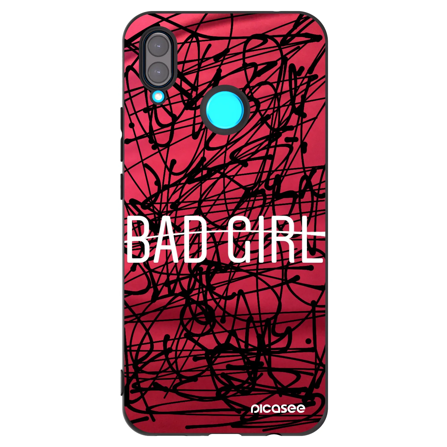 Picasee silikonowe czarne etui na Huawei Nova 3i - Bad girl