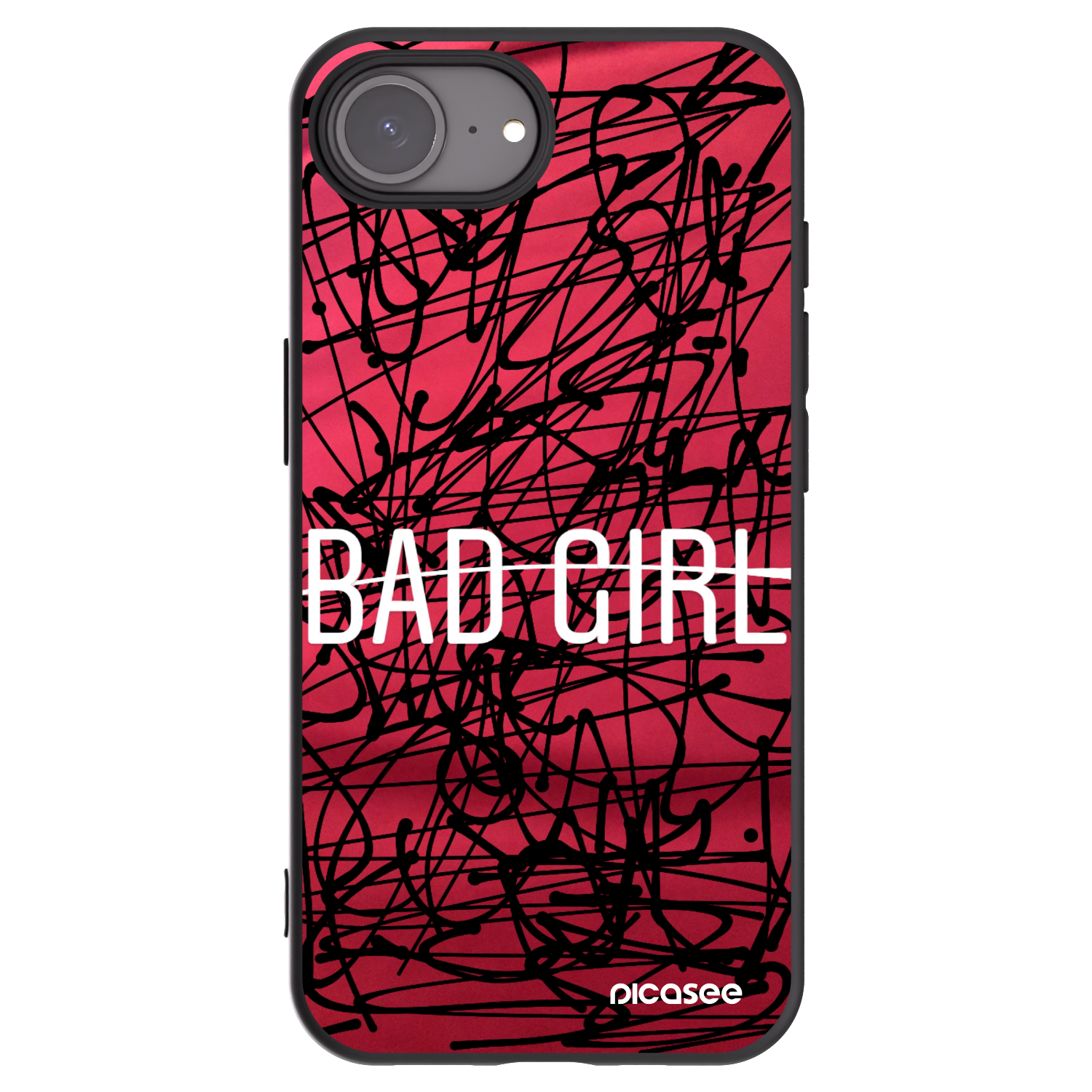 Picasee silikonowe czarne etui na Apple iPhone 16e - Bad girl