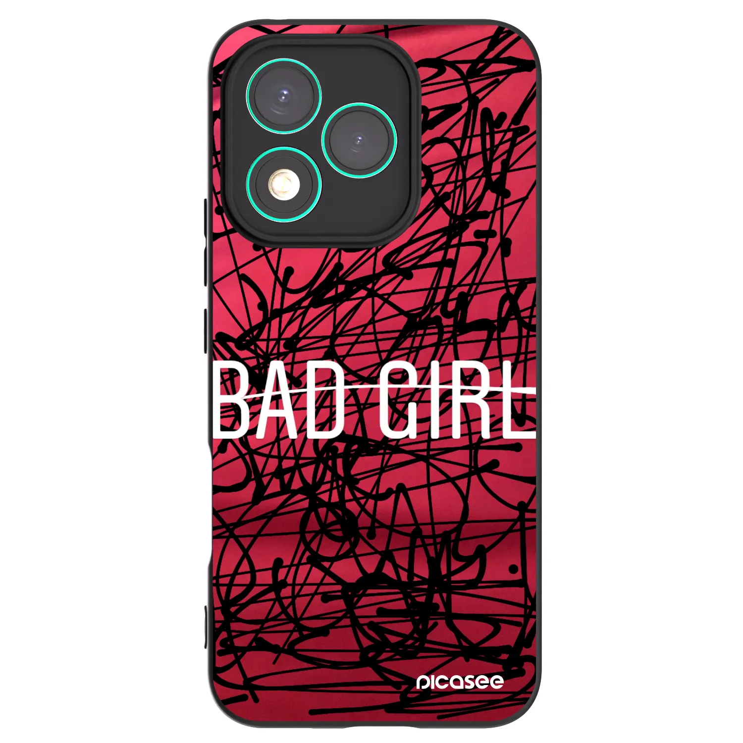 Picasee silikonowe czarne etui na Honor 400 Lite 5G - Bad girl