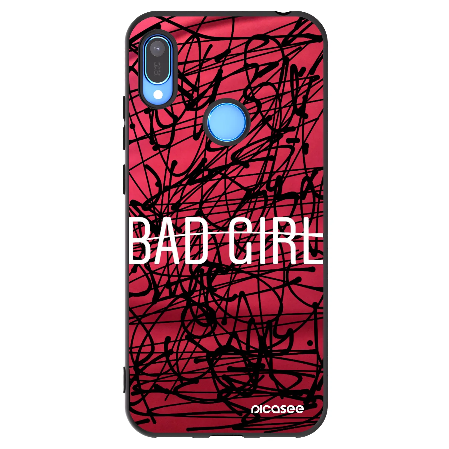 Picasee silikonowe czarne etui na Huawei Y6 2019 - Bad girl