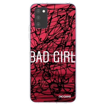 Picasee silikonowe przeźroczyste etui na Samsung Galaxy A03s A037G - Bad girl