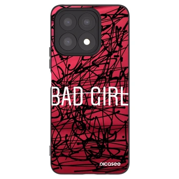 Picasee silikonowe czarne etui na Honor X8a - Bad girl