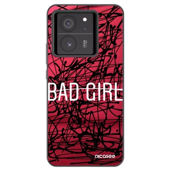 Picasee silikonowe czarne etui na Xiaomi 13T Pro - Bad girl