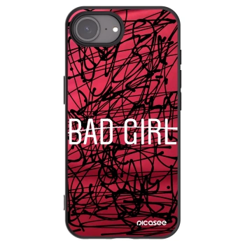 Picasee silikonowe czarne etui na Apple iPhone 16e - Bad girl