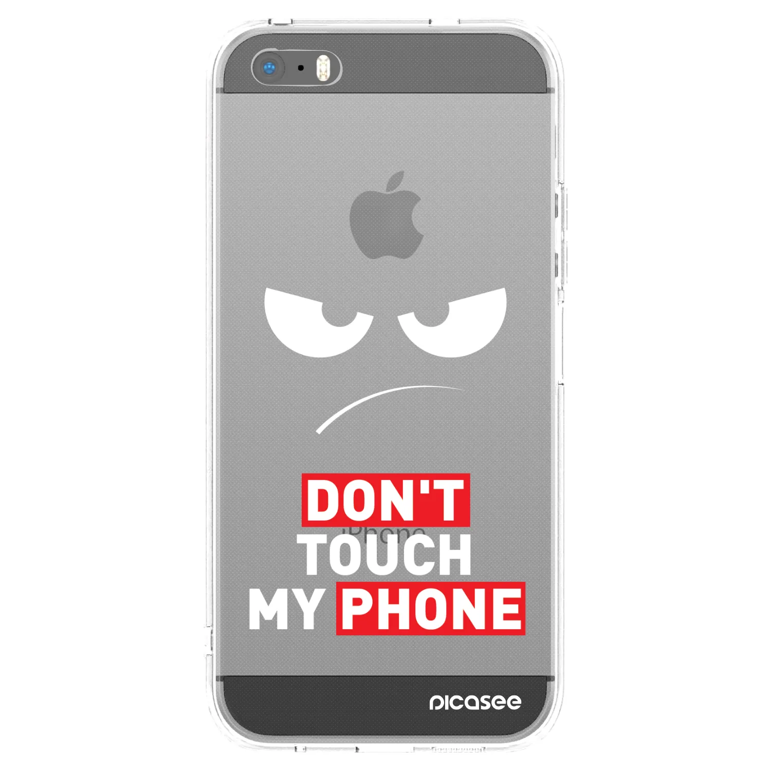 Picasee silikonowe przeźroczyste etui na Apple iPhone 5/5S/SE - Angry Eyes - Transparent