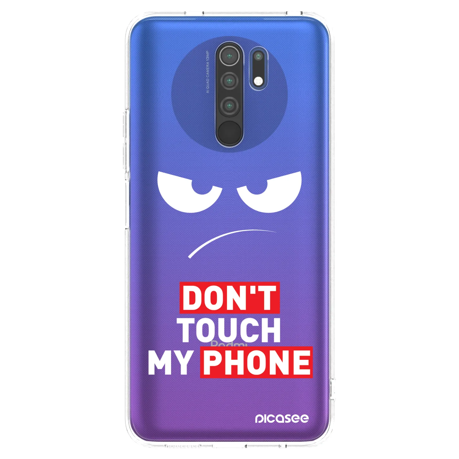 Picasee silikonowe przeźroczyste etui na Xiaomi Redmi 9 - Angry Eyes - Transparent