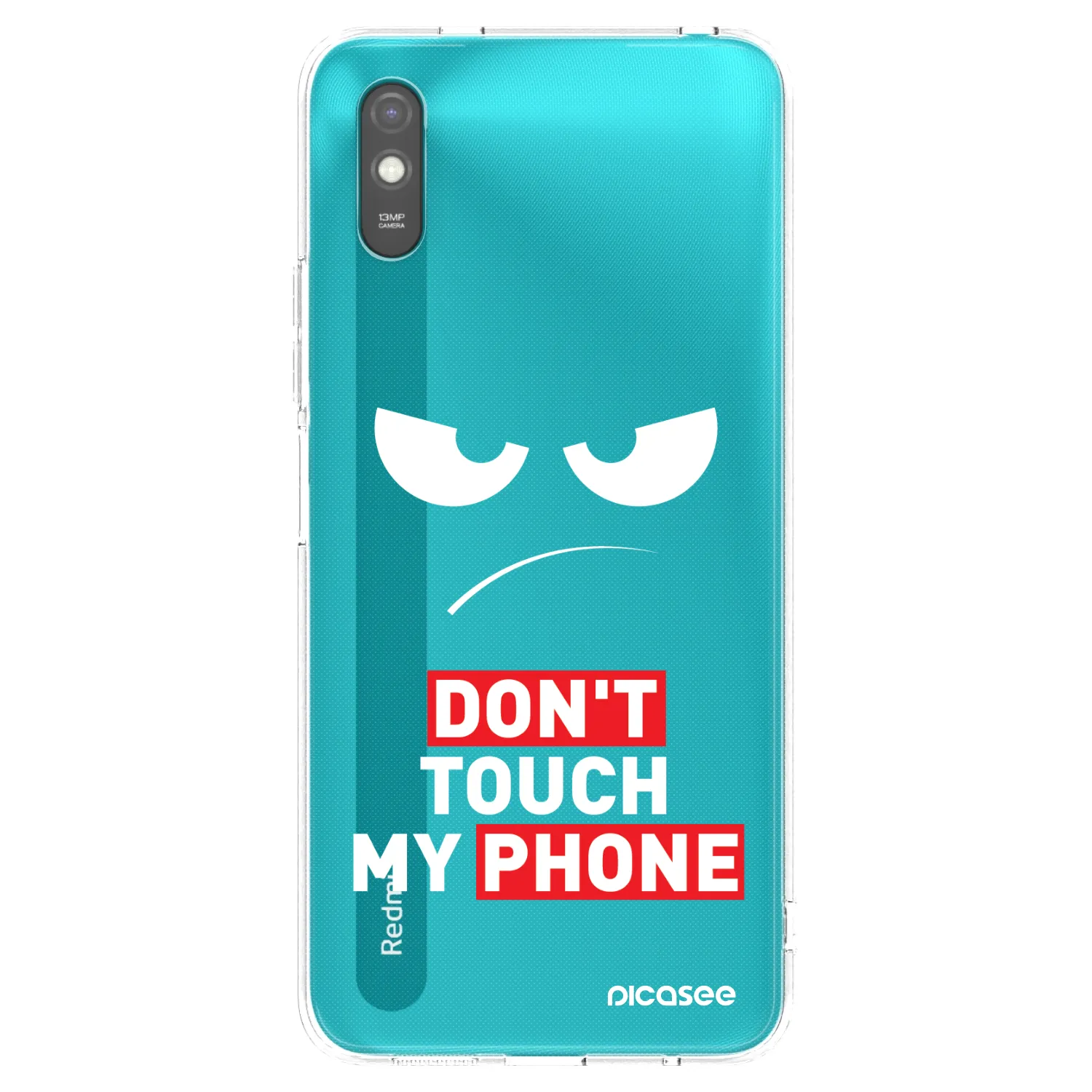 Picasee silikonowe czarne etui na Xiaomi Redmi 9A - Angry Eyes - Transparent