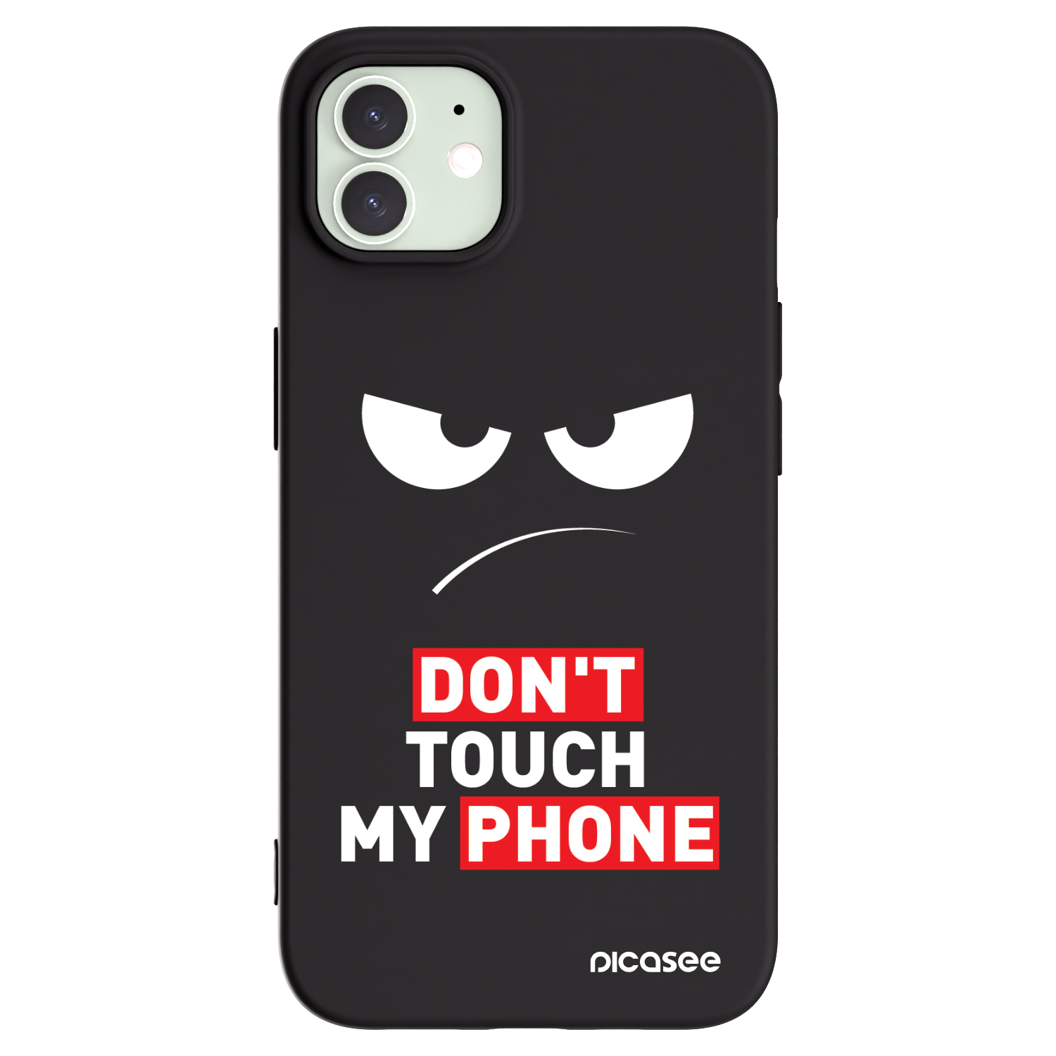 Picasee silikonowe czarne etui na Apple iPhone 12 Pro - Angry Eyes - Transparent