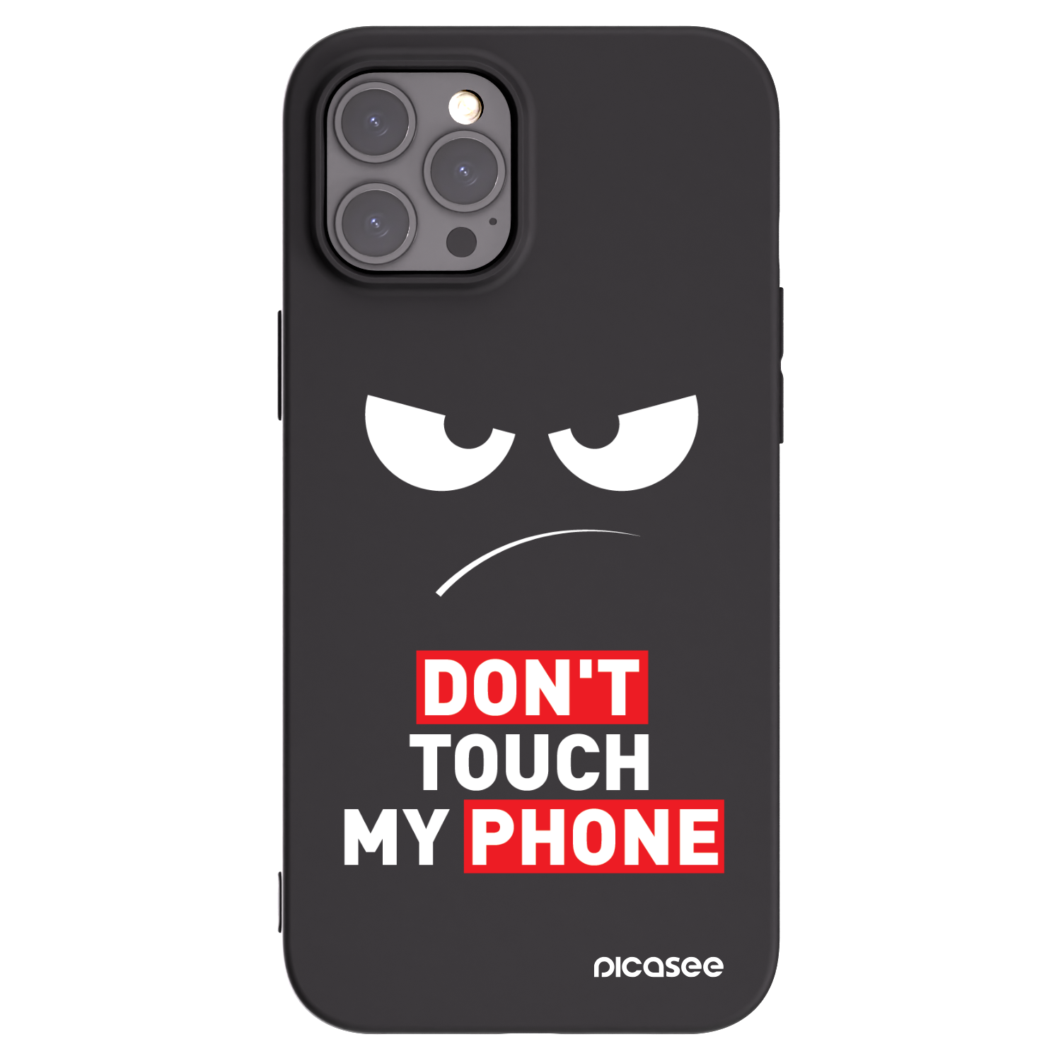 Picasee silikonowe czarne etui na Apple iPhone 12 Pro Max - Angry Eyes - Transparent