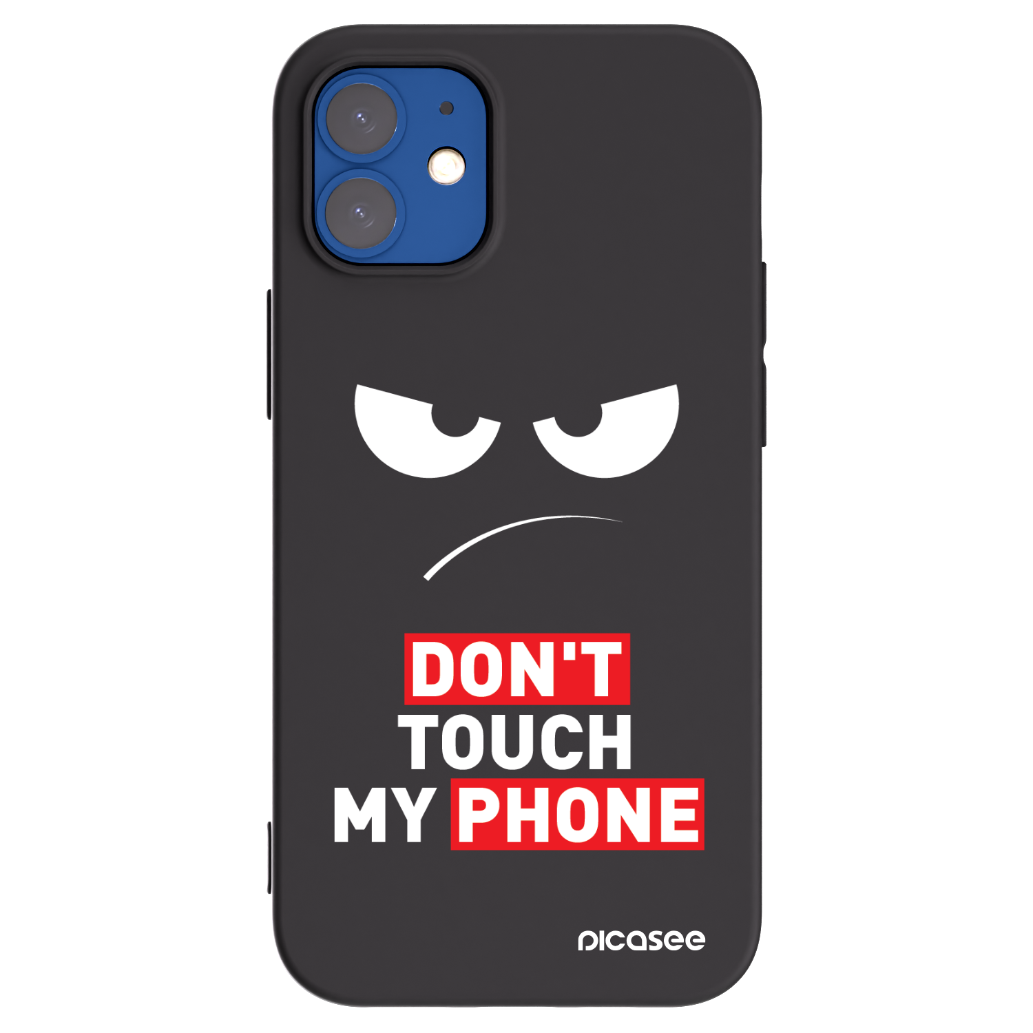 Picasee silikonowe czarne etui na Apple iPhone 12 mini - Angry Eyes - Transparent