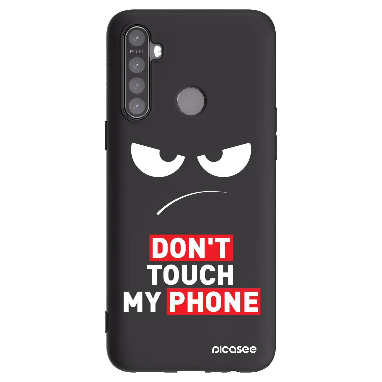 Picasee silikonowe czarne etui na Realme 6i - Angry Eyes - Transparent