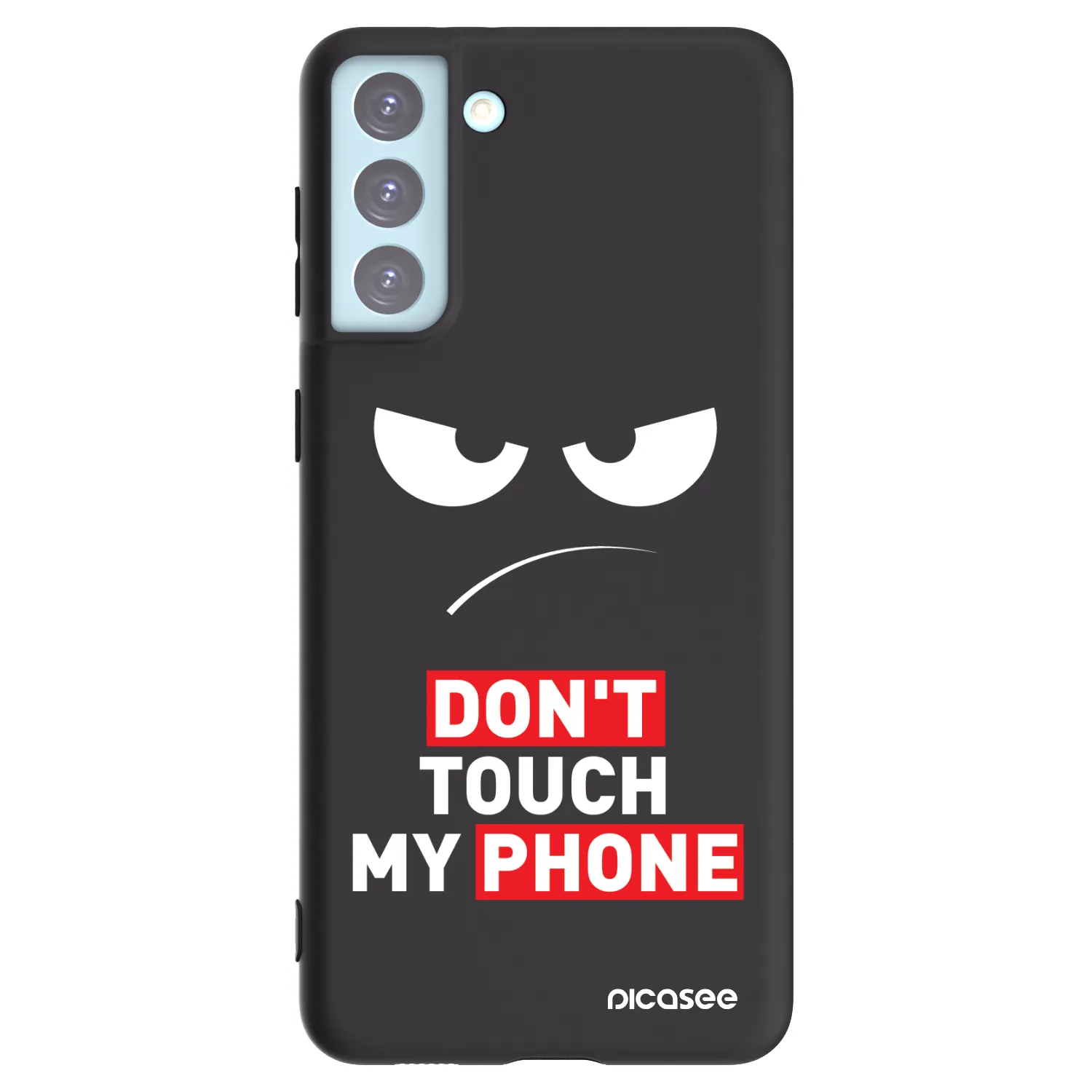 Picasee silikonowe czarne etui na Samsung Galaxy S21+ 5G G996F - Angry Eyes - Transparent