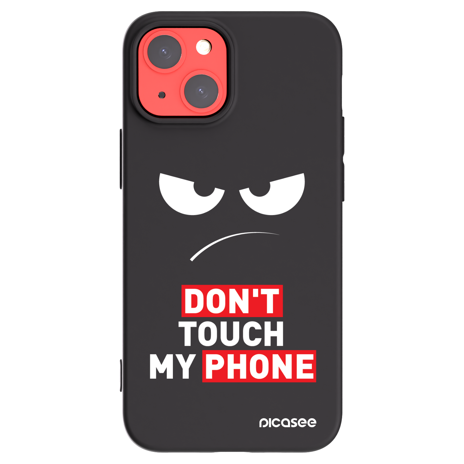 Picasee silikonowe czarne etui na Apple iPhone 13 mini - Angry Eyes - Transparent