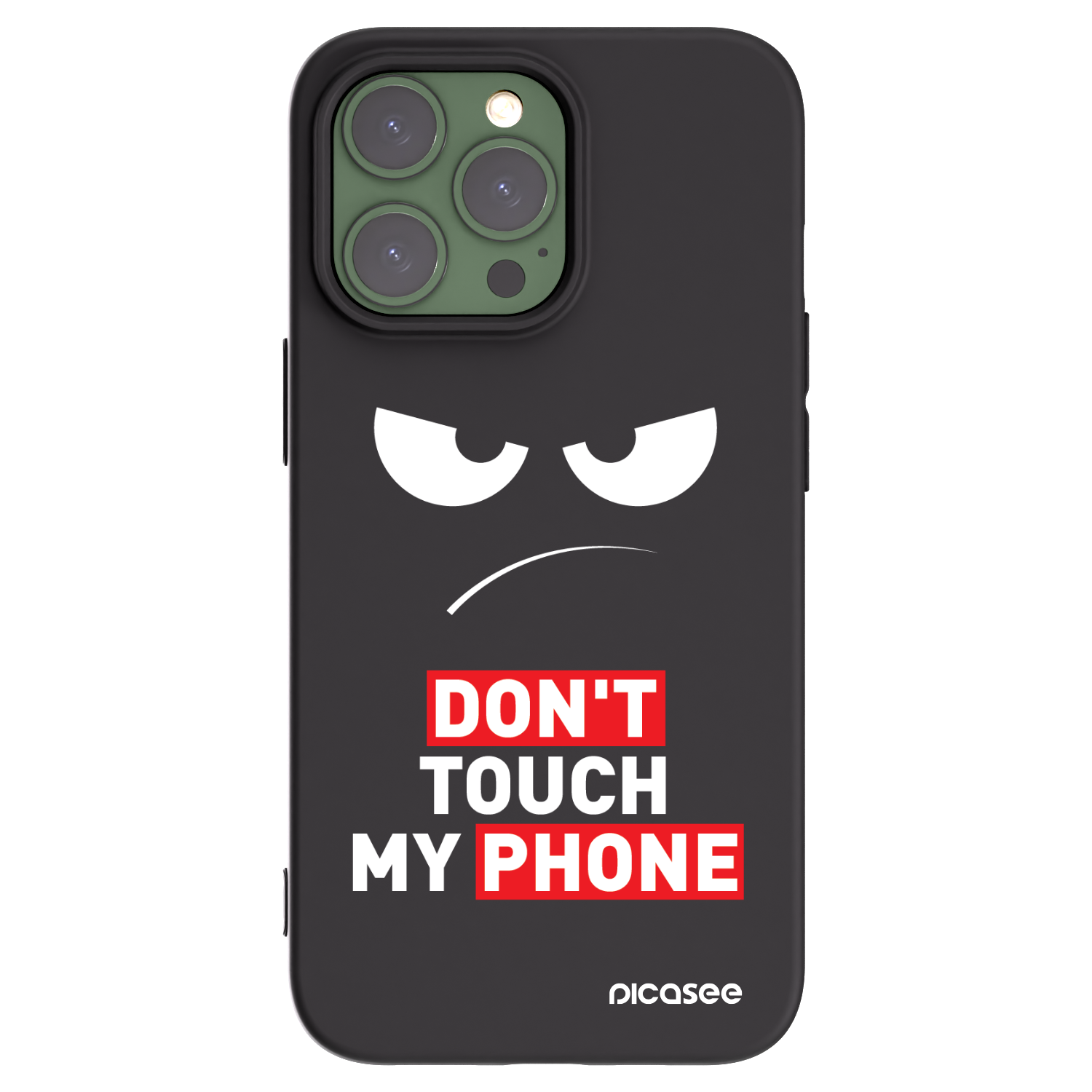 Picasee silikonowe czarne etui na Apple iPhone 13 Pro - Angry Eyes - Transparent