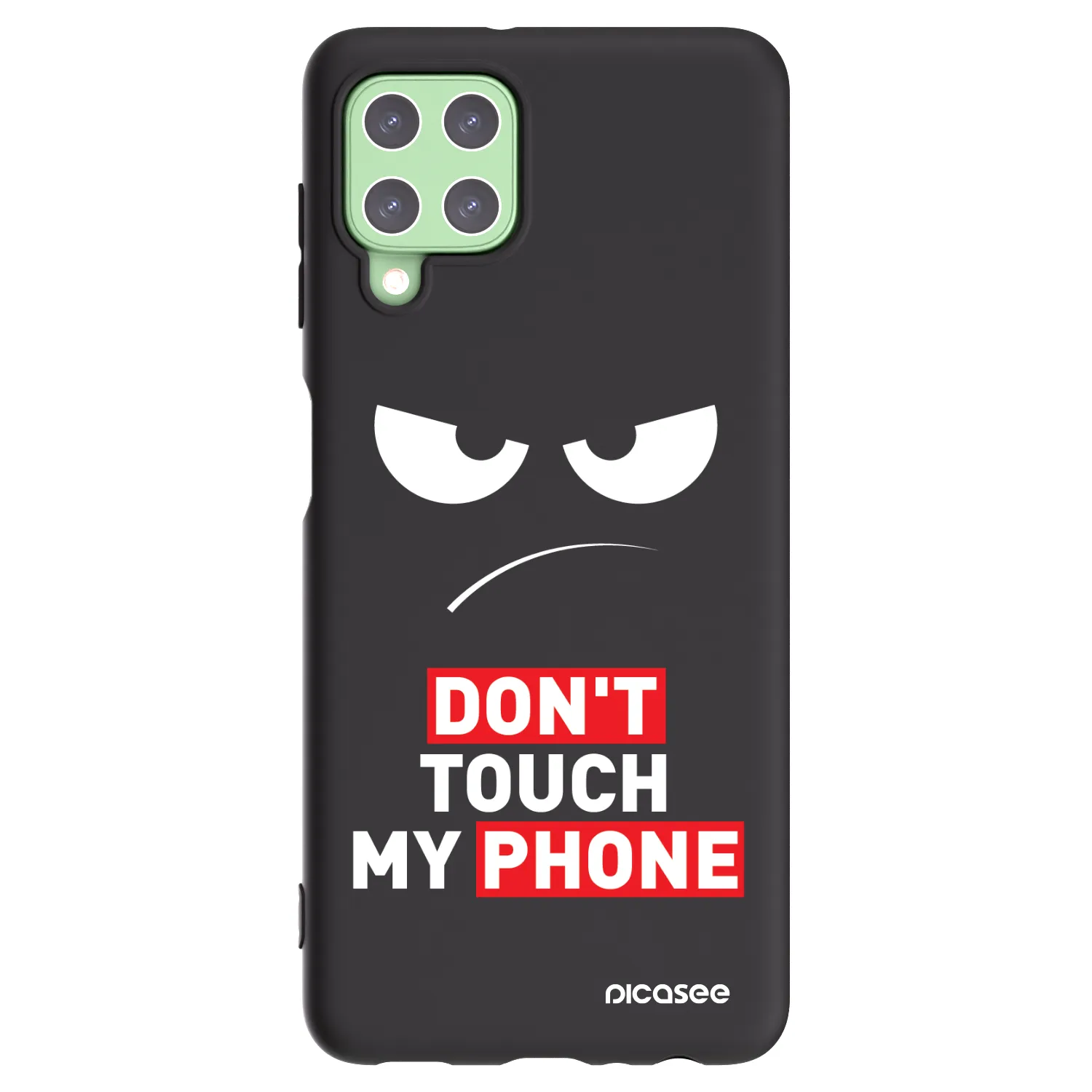 Picasee silikonowe czarne etui na Samsung Galaxy A22 A225F 4G - Angry Eyes - Transparent