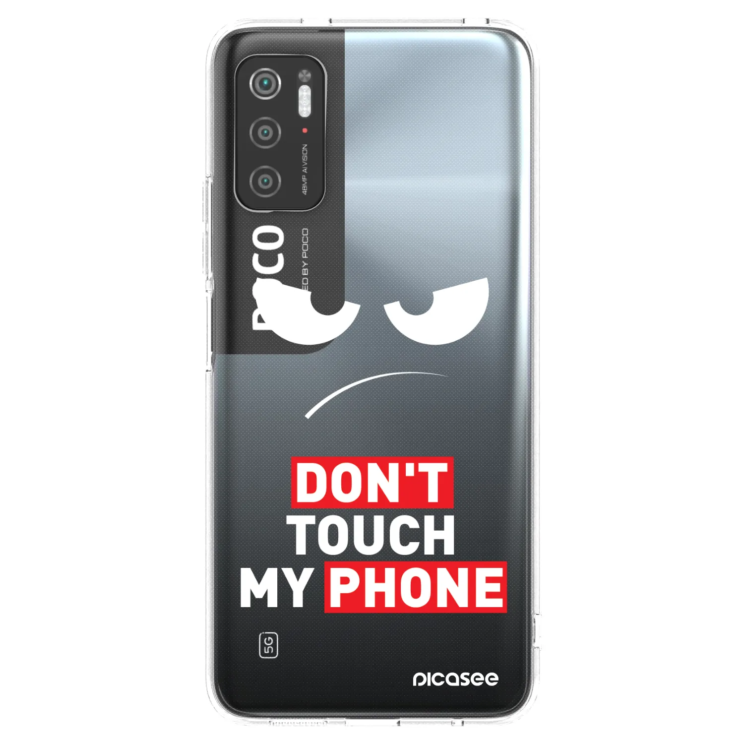 Picasee silikonowe przeźroczyste etui na Xiaomi Poco M3 Pro 5G - Angry Eyes - Transparent
