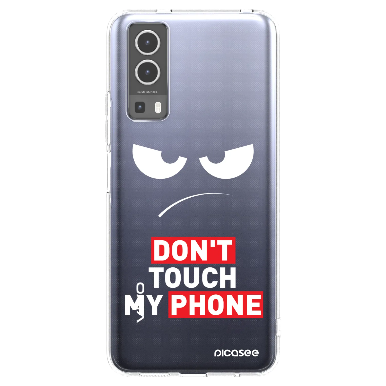 Picasee silikonowe przeźroczyste etui na Vivo Y72 5G - Angry Eyes - Transparent