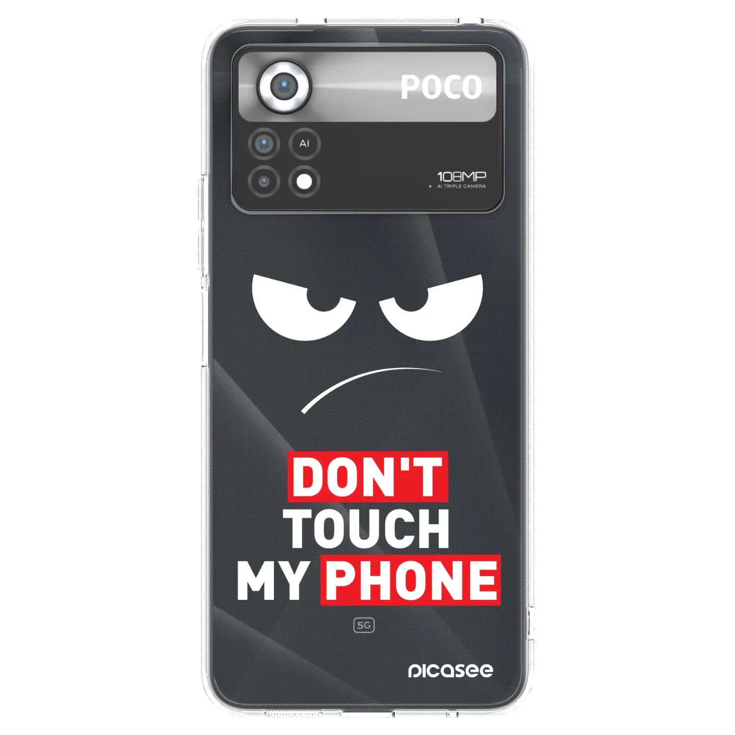 Picasee silikonowe przeźroczyste etui na Xiaomi Poco X4 Pro 5G - Angry Eyes - Transparent