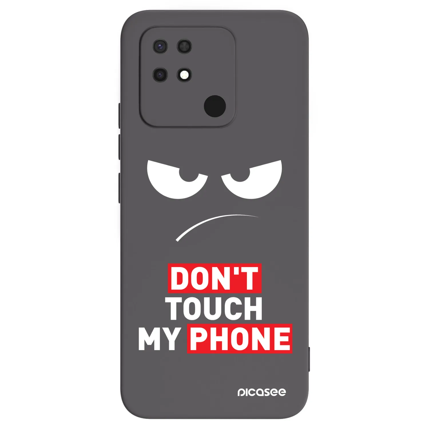 Picasee silikonowe czarne etui na Xiaomi Redmi 10C - Angry Eyes - Transparent