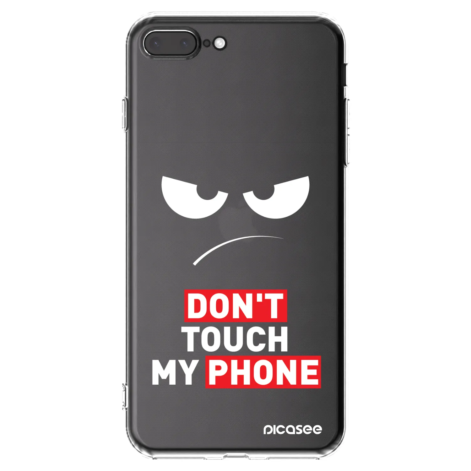 Picasee silikonowe przeźroczyste etui na Apple iPhone 8 Plus - Angry Eyes - Transparent