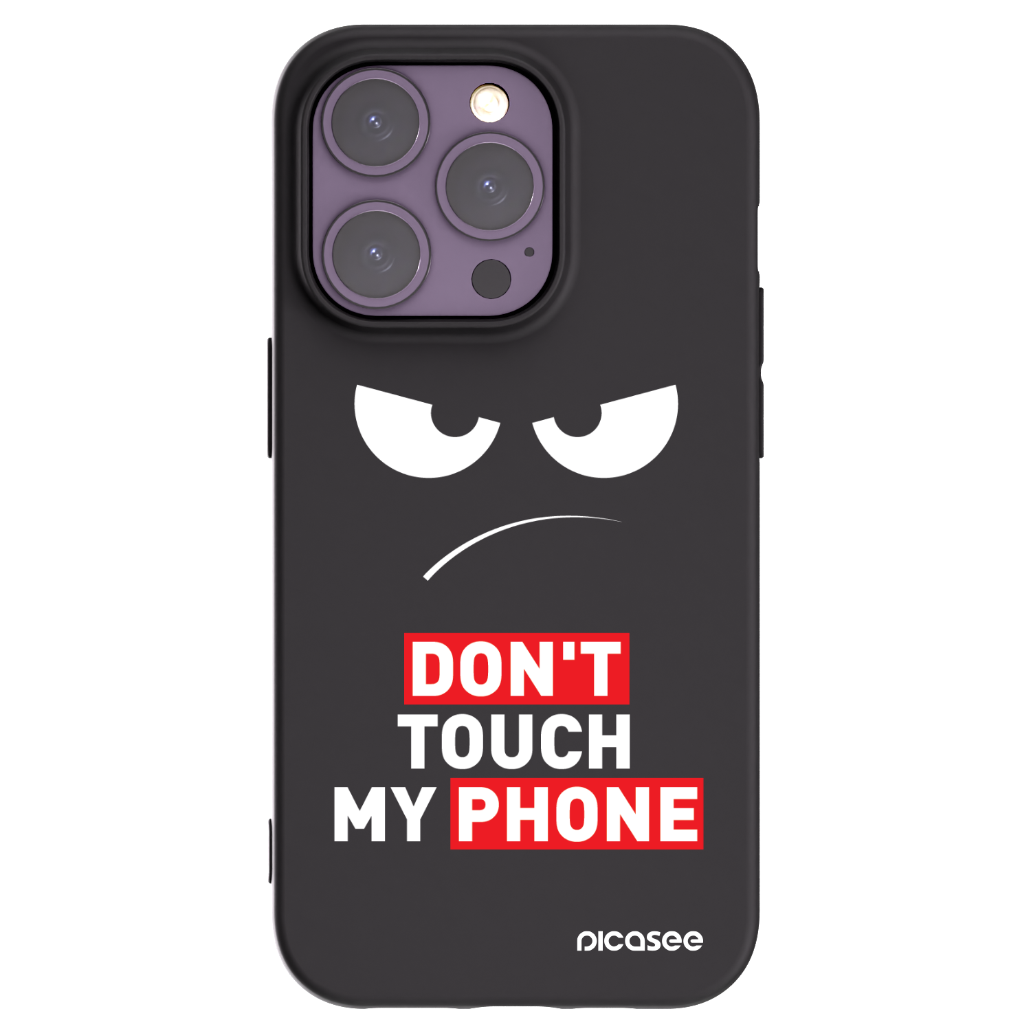 Picasee silikonowe czarne etui na Apple iPhone 14 Pro - Angry Eyes - Transparent