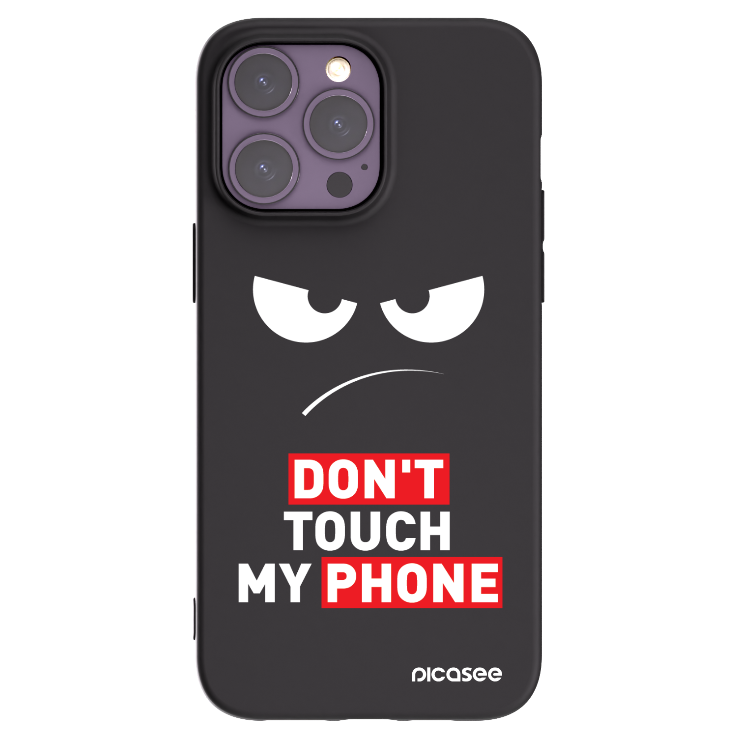 Picasee silikonowe czarne etui na Apple iPhone 14 Pro Max - Angry Eyes - Transparent