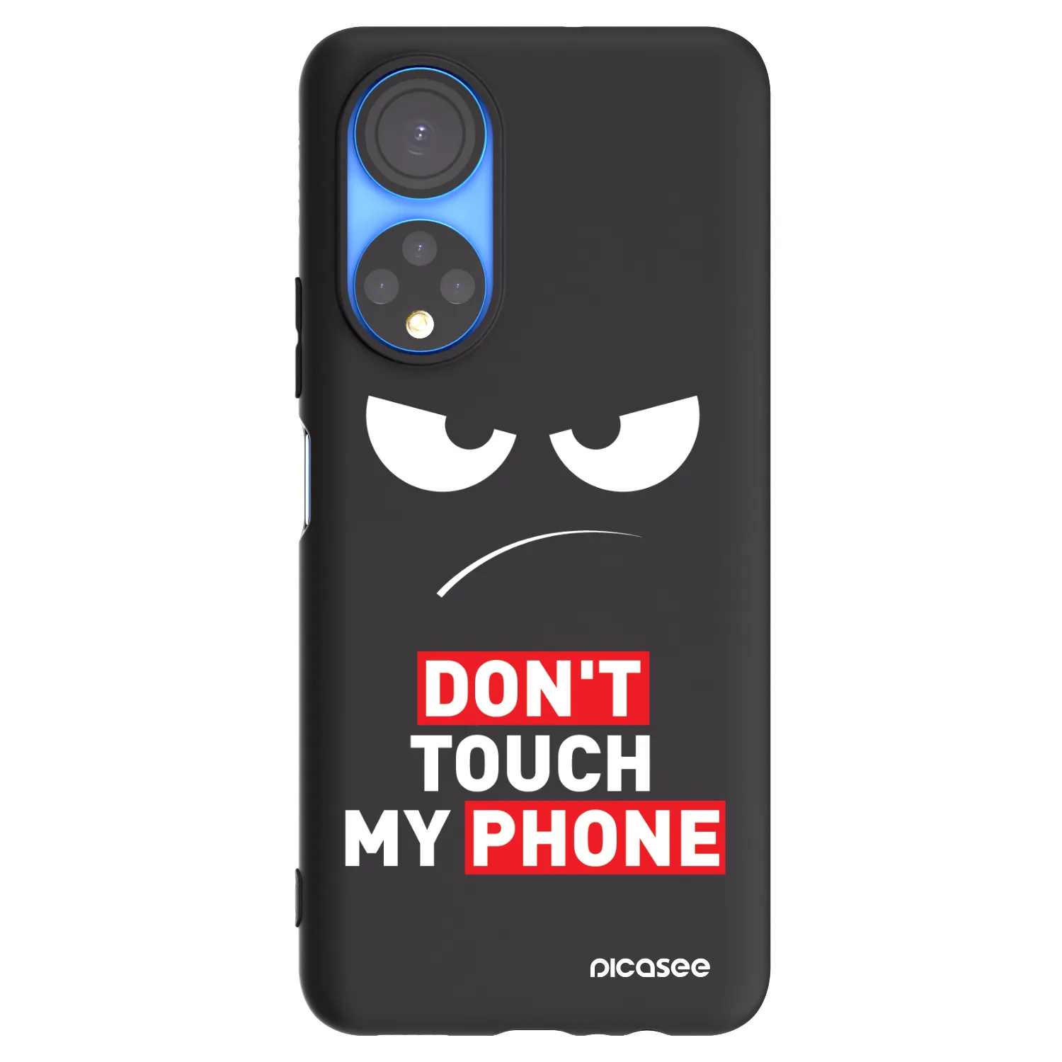 Picasee silikonowe czarne etui na Honor X7 - Angry Eyes - Transparent