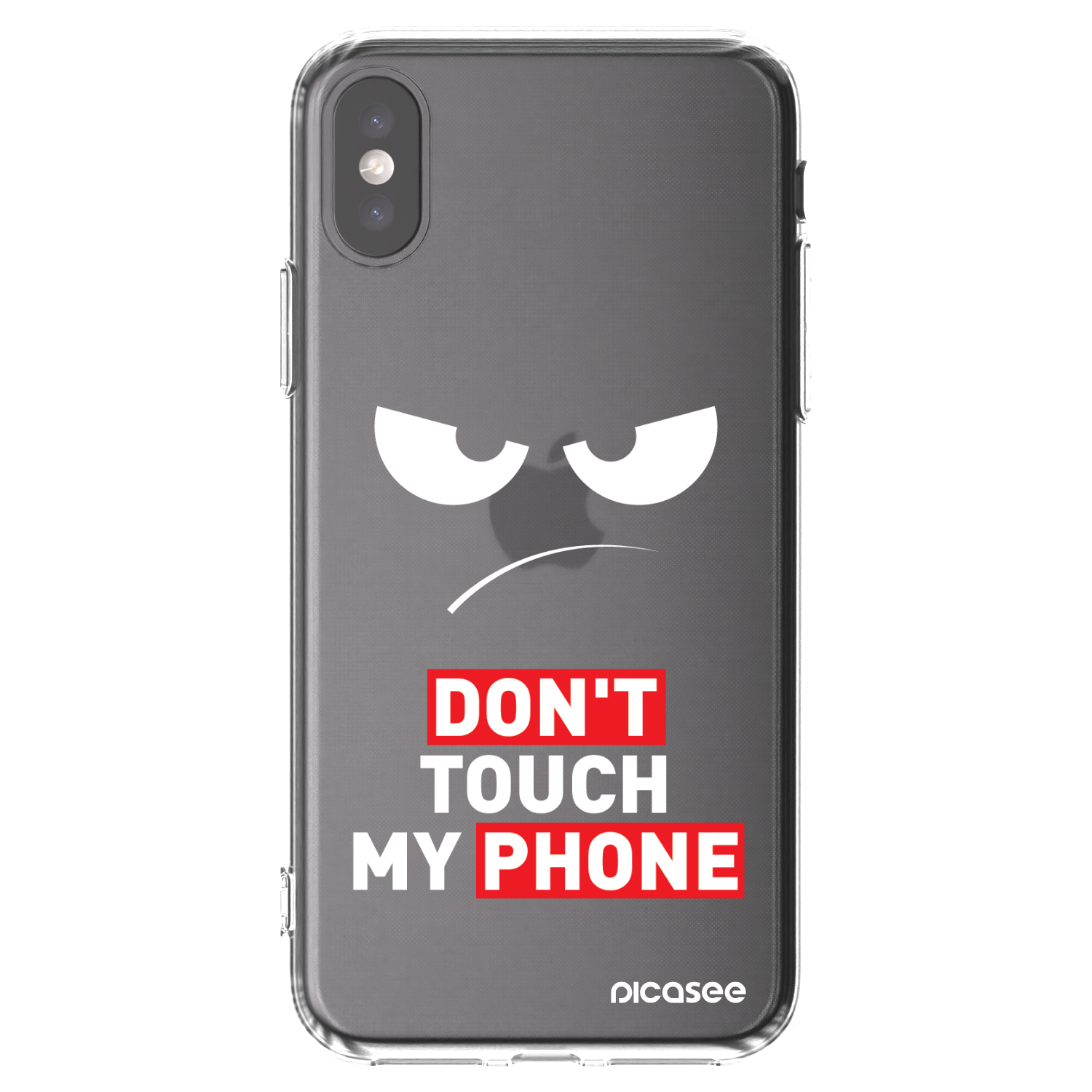 Picasee silikonowe przeźroczyste etui na Apple iPhone X/XS - Angry Eyes - Transparent