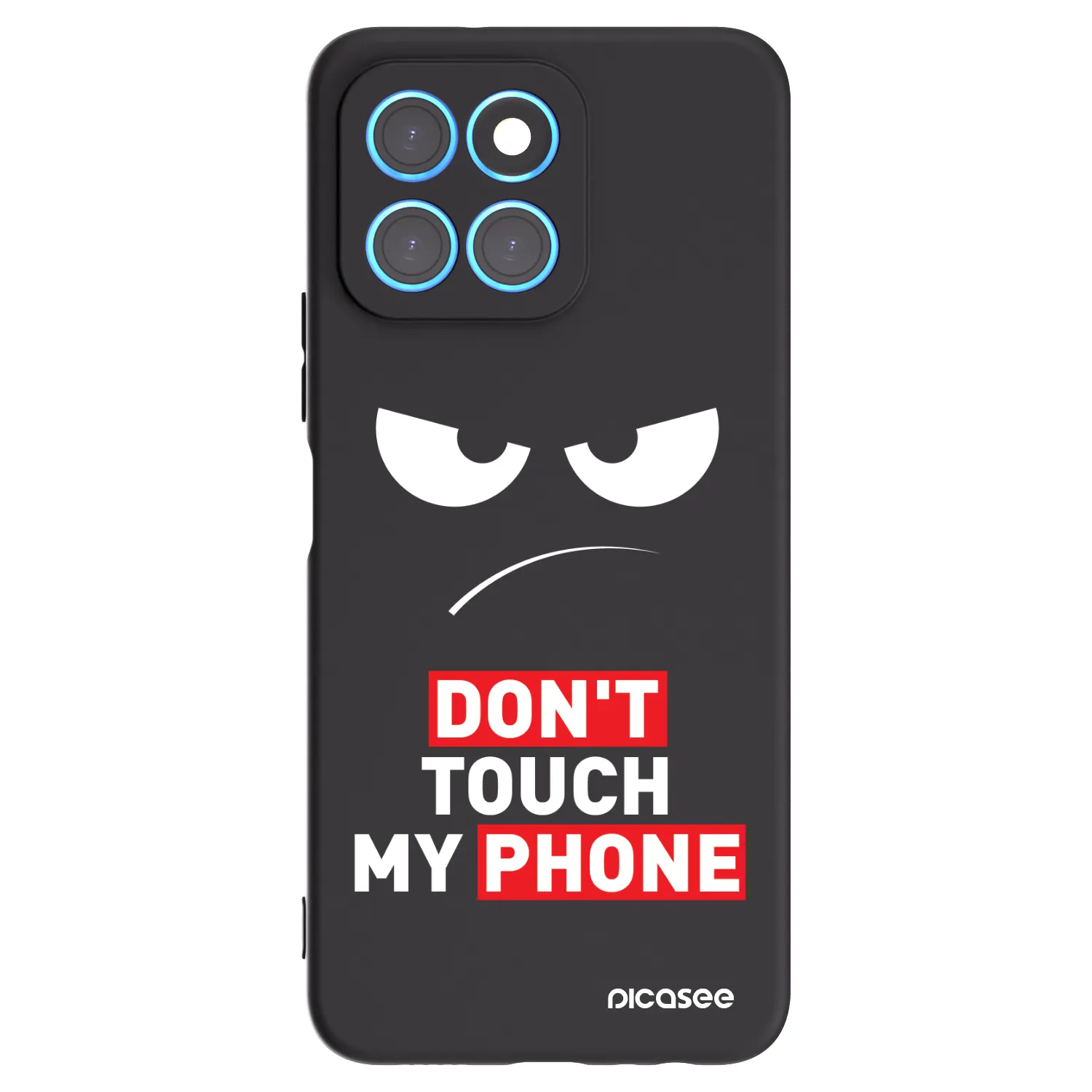 Picasee silikonowe czarne etui na Honor X8 5G - Angry Eyes - Transparent