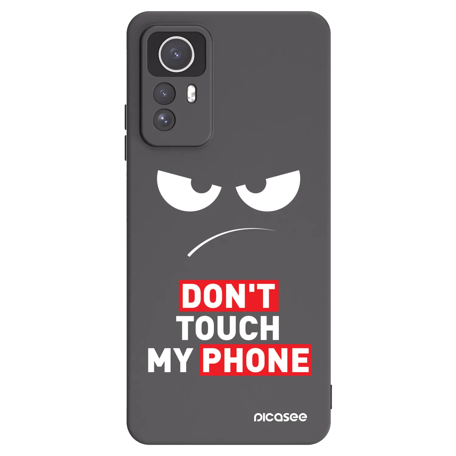 Picasee silikonowe czarne etui na Xiaomi Redmi Note 12S - Angry Eyes - Transparent