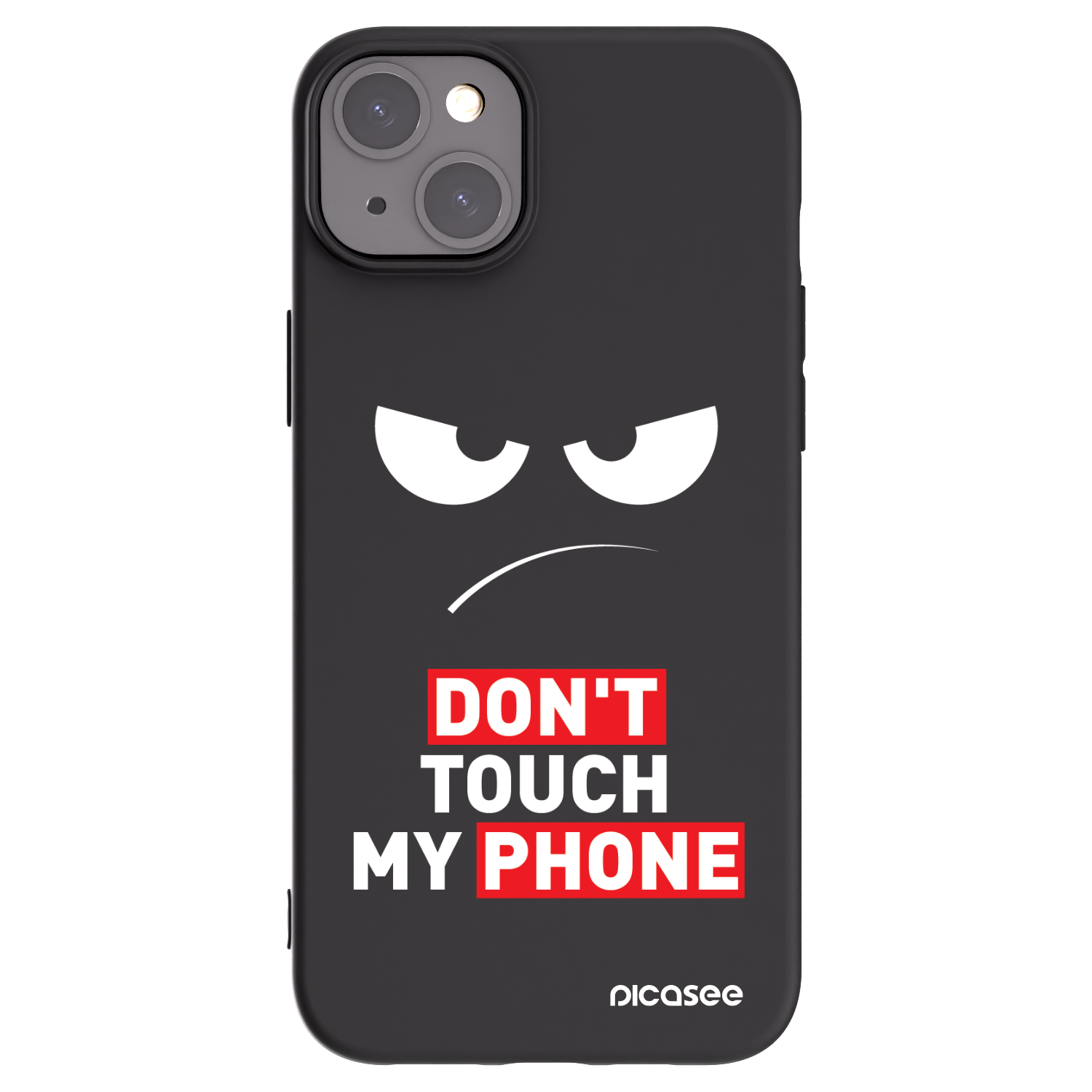 Picasee silikonowe czarne etui na Apple iPhone 15 Plus - Angry Eyes - Transparent