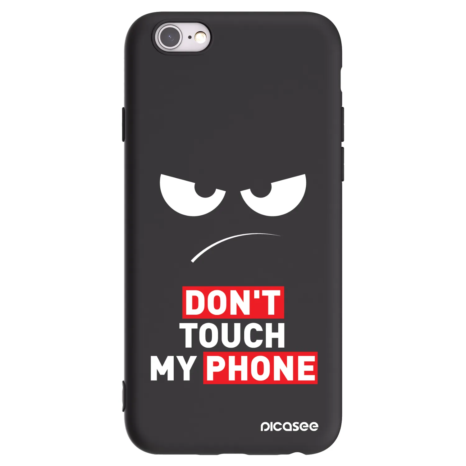 Picasee silikonowe czarne etui na Apple iPhone 6/6S - Angry Eyes - Transparent