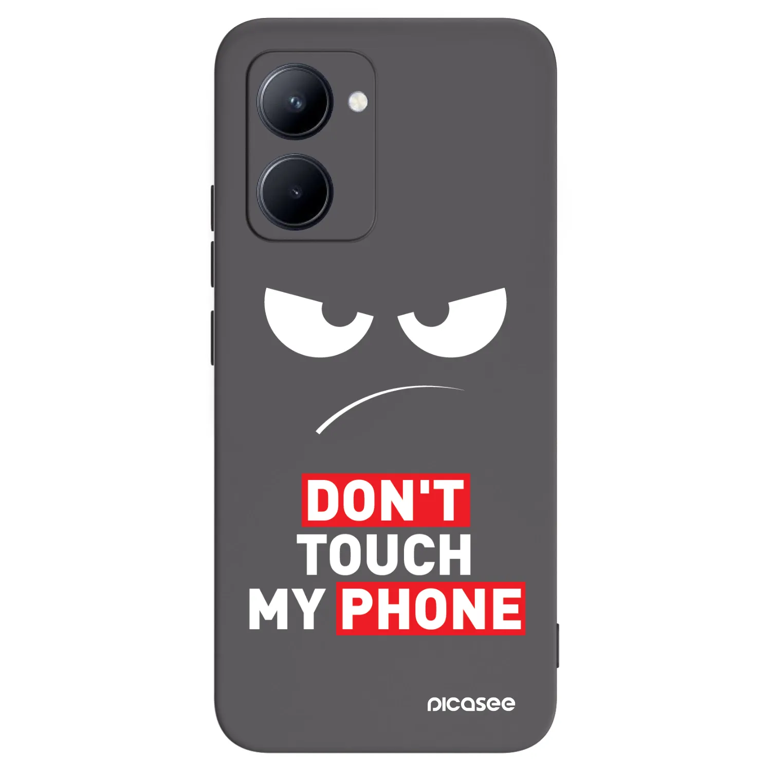 Picasee silikonowe czarne etui na Realme C33 (2023) - Angry Eyes - Transparent