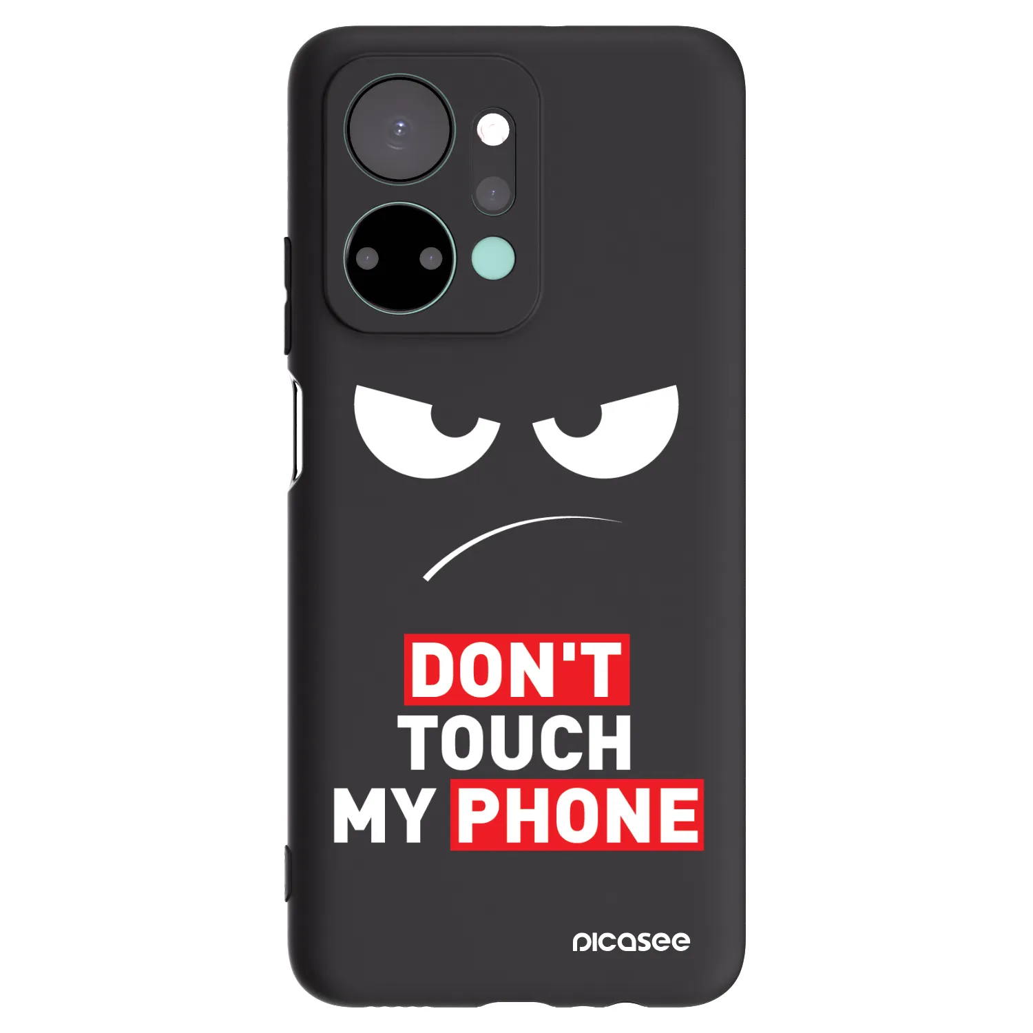 Picasee silikonowe czarne etui na Honor X7a - Angry Eyes - Transparent