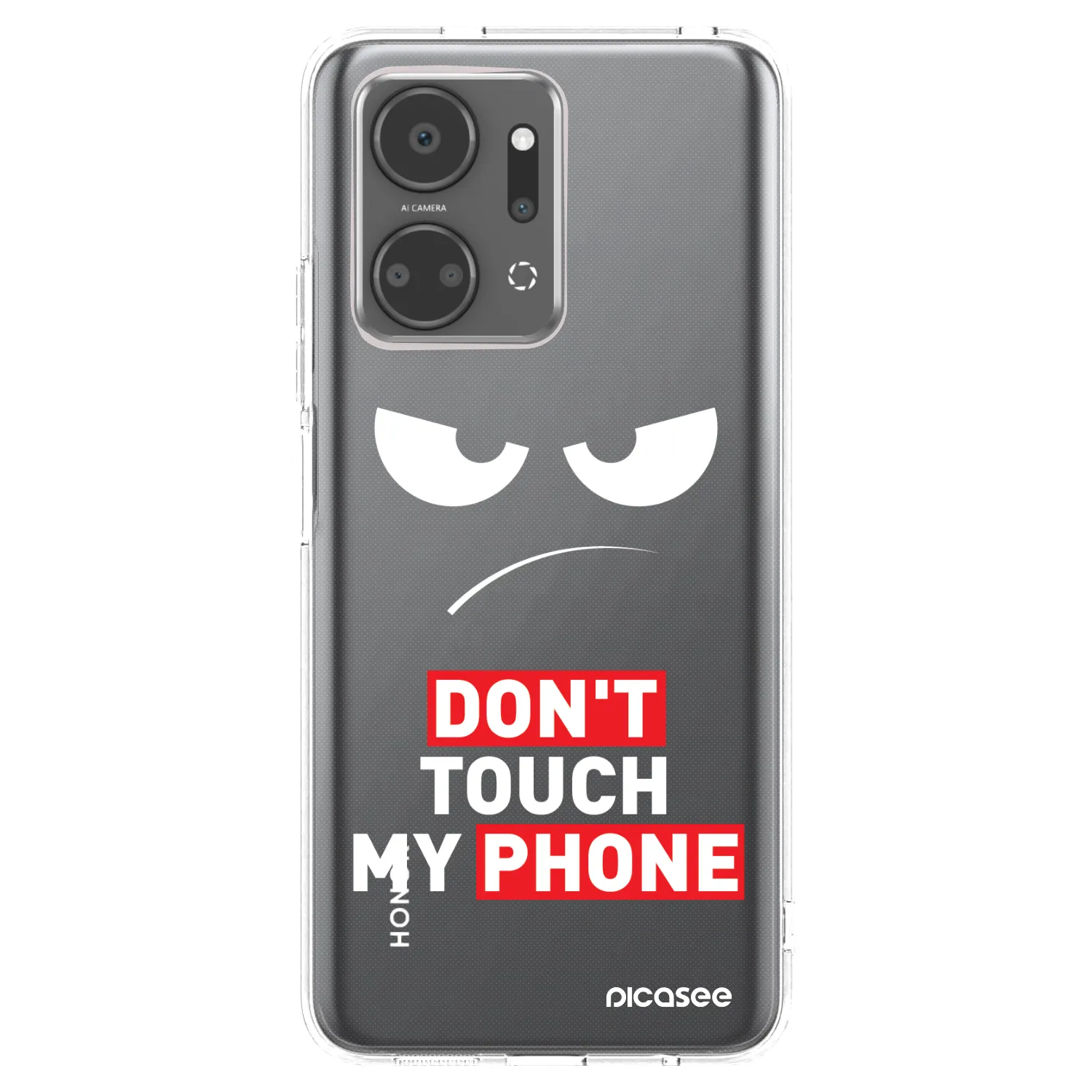 Picasee silikonowe przeźroczyste etui na Honor X7a - Angry Eyes - Transparent