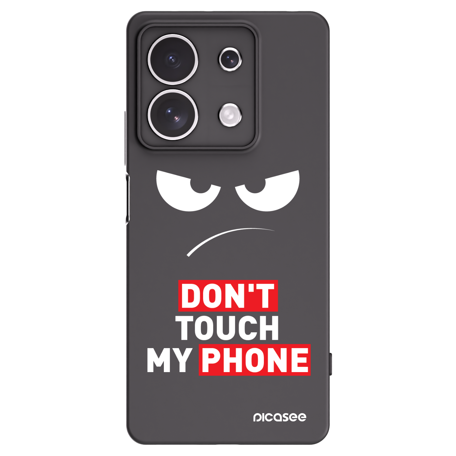 Picasee silikonowe czarne etui na Xiaomi Redmi Note 13 4G - Angry Eyes - Transparent