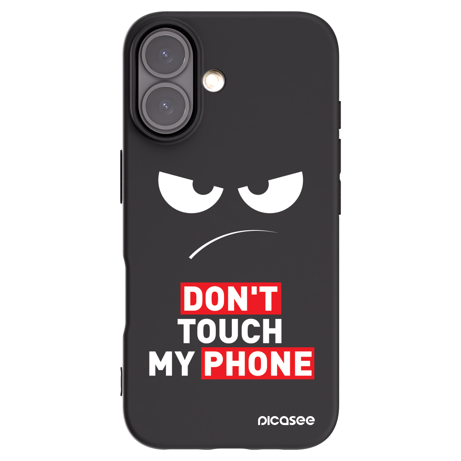 Picasee silikonowe czarne etui na Apple iPhone 16 - Angry Eyes - Transparent